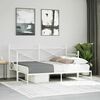 vidaXL Daybed with Trundle without Mattress White 90x200 cm Steel