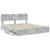 vidaXL Storage Bed Concrete Grey 180 x 200 cm Engineered Wood