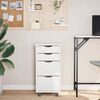 vidaXL Rolling Cabinet with Drawers MOSS White Solid Wood Pine