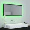 vidaXL LED Bathroom Mirror Black 90x8.5x37 cm Acrylic
