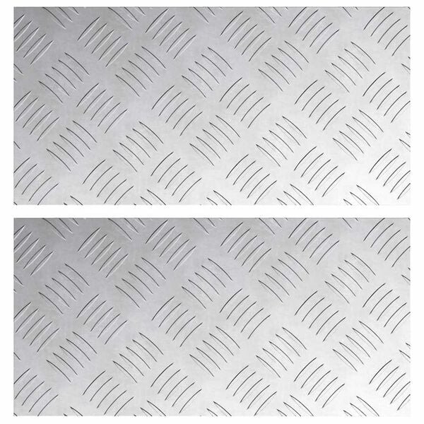 vidaXL Stair Tread Rectangular 2 pcs Silver 40 x 20 cm Aluminium