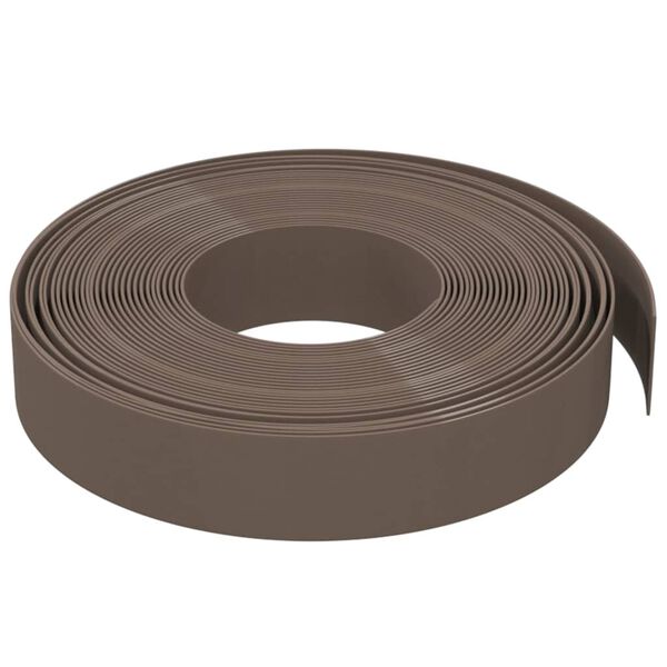 vidaXL Garden Edgings 4 pcs Brown 10 m 10 cm Polyethylene