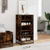 vidaXL Shoe Rack Smoked Oak 48x38x97.5 cm Engineered Wood