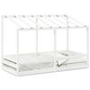 vidaXL Kids' Bed with Roof White 90x200 cm Solid Wood Pine