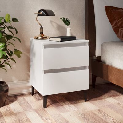 vidaXL Bed Cabinet White 40x35x50 cm Engineered Wood