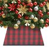 vidaXL Christmas Tree Skirt Red and Black 48x48x25 cm