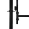 vidaXL Fence Gate Double Door with Spike Top Steel 299.5x249.5 cm Black