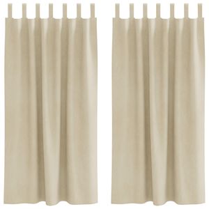 vidaXL Blackout Curtains 2 pcs Cream 140 x 175 cm Velvet
