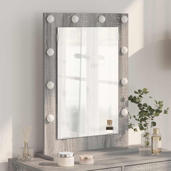 vidaXL Vanity Mirror Rectangular Grey Sonoma 70 x 50 x 18 cm