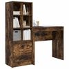 vidaXL Desk with Drawer 2 pcs Smoked Oak