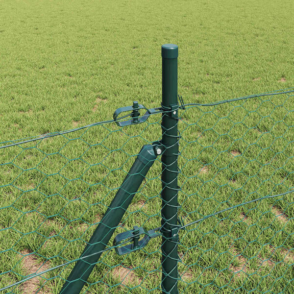 vidaXL Fence Post Green 50 x 0.8 m (36 mm mesh) Steel and PVC