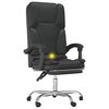 vidaXL Massage Reclining Office Chair Black Faux Leather