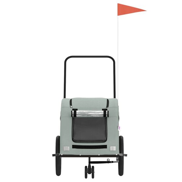 vidaXL Pet Bike Trailer Grey Oxford Fabric and Iron