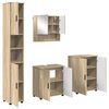 vidaXL Bathroom Furniture Set 4 pcs Sonoma Oak Engineered wood & Metal