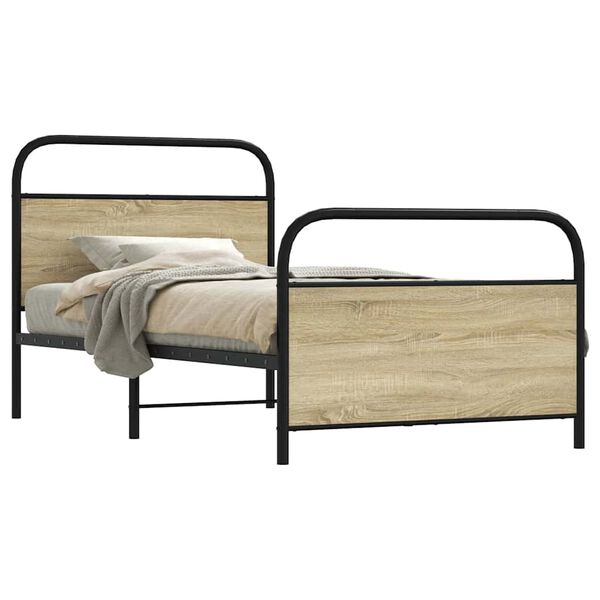 vidaXL Bed Frame Without Mattress 90x200 cm Sonoma Oak Engineered Wood