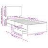 vidaXL Bed Frame with Drawer Grey Sonoma 75 x 190 cm Engineer Wood