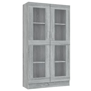 vidaXL Vitrine Cabinet Grey Sonoma 82.5x30.5x150 cm Engineered Wood