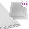 vidaXL Polycarbonate Sheets 14 pcs 4 mm 121x60 cm