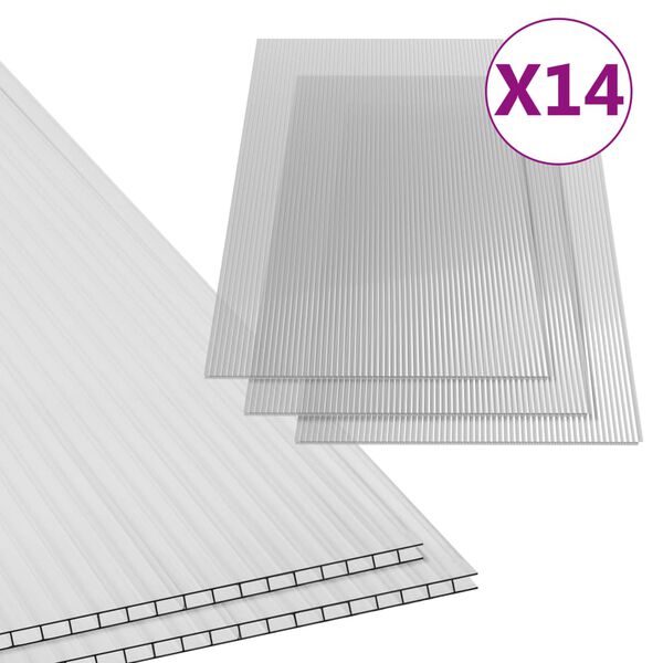 vidaXL Polycarbonate Sheets 14 pcs 4 mm 121x60 cm