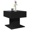 vidaXL Coffee Table with LED Black 50x50x45 cm Engineered Wood