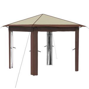 vidaXL Gazebo without Sidewall 2.6 x 2.6 m Cream and Brown