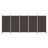 vidaXL 5-Panel Room Divider Brown 433x180 cm Fabric