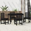 vidaXL 5 Piece Garden Dining Set Black Solid Wood Pine