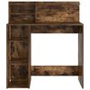 vidaXL Desk with Shelf Smoked Oak 90 x 48 x 101.5 cm Engineered Wood