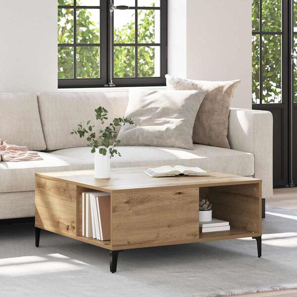 vidaXL Coffee Table Artisan Oak 80 x 80 x 36.5 cm Engineered Wood