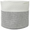 vidaXL Storage Basket Grey and White Ø40x35 cm Cotton