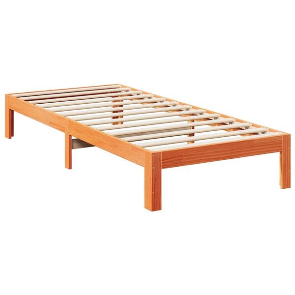 vidaXL Bed Frame without Mattress Wax Brown 80x200 cm Solid Wood Pine