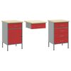 vidaXL Work Cabinet with Drawer with Lock 7 pcs Red 150 x 55 x 200 cm