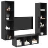 vidaXL TV Cabinet Set Wall-mounted 3 pcs Black Oak Engineered Wood