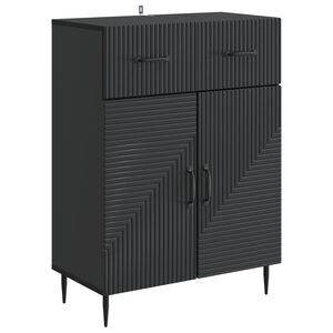vidaXL Sideboard with Drawer Black 66 x 34.5 x 89.5 cm Engineered Wood