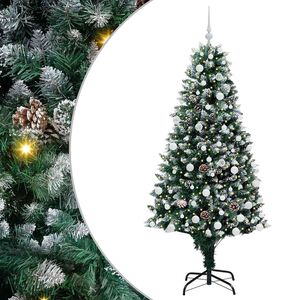 vidaXL Artificial Christmas Tree with 300 LEDs with Stand Green 180 cm