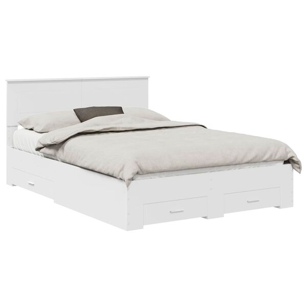 vidaXL Bed Frame with Headboard White 160 x 200 cm Engineered Wood