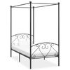 vidaXL Canopy Bed Frame without Mattress Grey Metal 120x200 cm