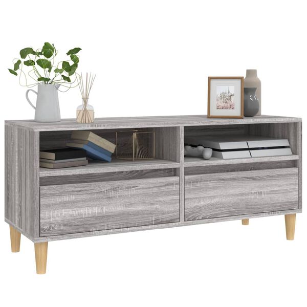 vidaXL TV Cabinet Grey Sonoma 100x34.5x44.5 cm Engineered Wood