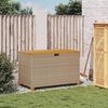 vidaXL Garden Storage Box Beige 110x55x63 cm Poly Rattan Acacia Wood