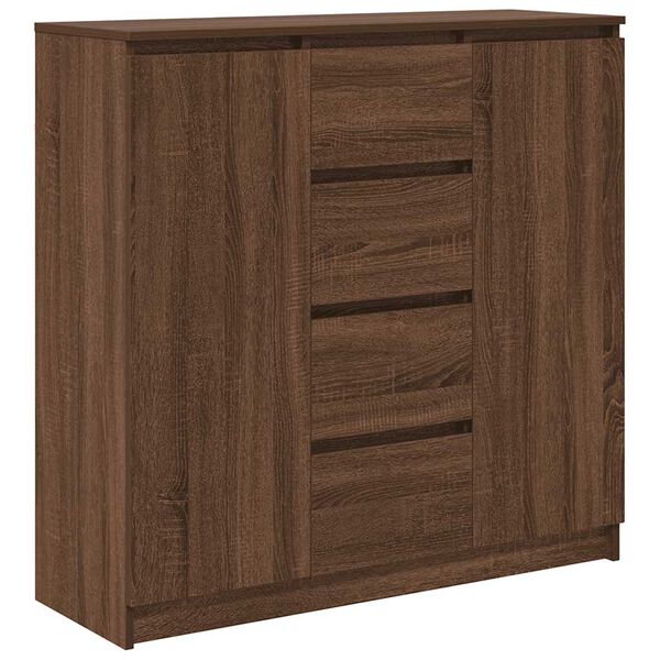 vidaXL Sideboard with Drawers Brown Oak 100.5x35x98.5 cm Engineered Wood