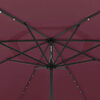 vidaXL Garden Parasol with LED Lights 400 cm Bordeaux Red