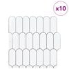 vidaXL Decorative Stickers 10 pcs White Grey 30 x 30 x 0.8 cm