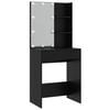 vidaXL Dressing Table Set with LED Black Engineered Wood