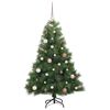 vidaXL Artificial Christmas Tree with 150 LEDs Green 150 cm PE and PVC