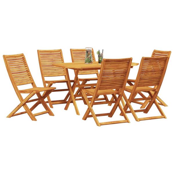 vidaXL Garden Dining Set Folding 7 pcs Brown Solid acacia wood