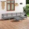 vidaXL 6 Piece Garden Lounge Set Solid Pinewood Grey