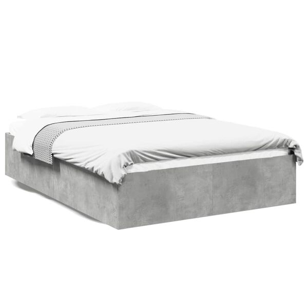 vidaXL Bed Frame without Mattress Concrete Grey 135x190 cm Double