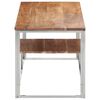 vidaXL Coffee Table Silver Stainless Steel and Solid Wood Acacia