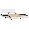 vidaXL Bed Frame without Mattress "Zadar" White and Black 160x200 cm Faux Leather