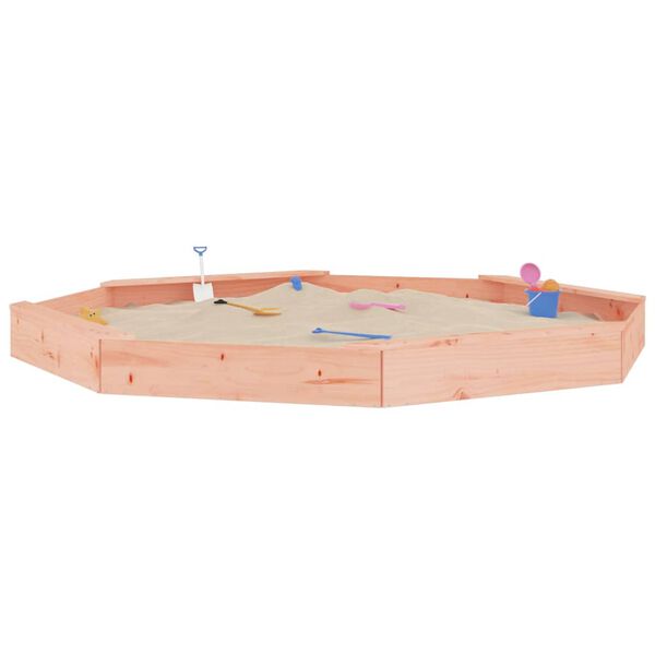 vidaXL Sandbox with Seats Octagon Solid Wood Douglas